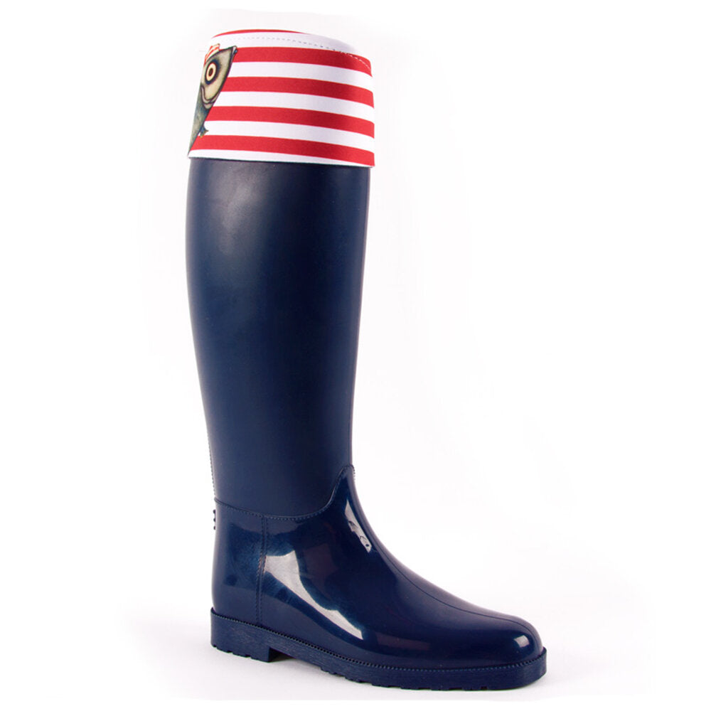 Biggdesign Rain Boots for Women, Fish Line Design, Waterproof, Rain