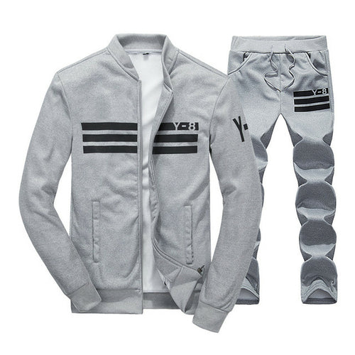 Bolubao New Autumn Men Set Quality Fleece Sweatshirt + Pants Sporting