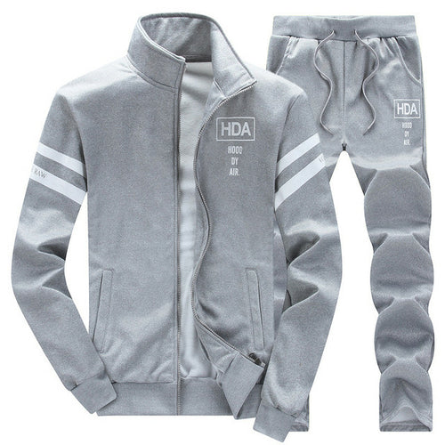 Bolubao New Autumn Men Set Quality Fleece Sweatshirt + Pants Sporting