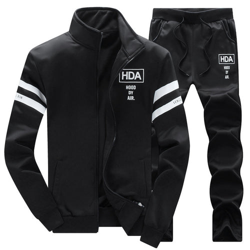 Bolubao New Autumn Men Set Quality Fleece Sweatshirt + Pants Sporting