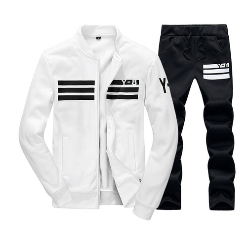 Bolubao New Autumn Men Set Quality Fleece Sweatshirt + Pants Sporting