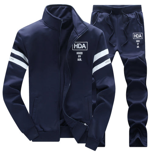 Bolubao New Autumn Men Set Quality Fleece Sweatshirt + Pants Sporting