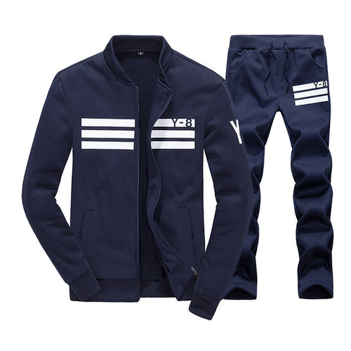 Bolubao New Autumn Men Set Quality Fleece Sweatshirt + Pants Sporting