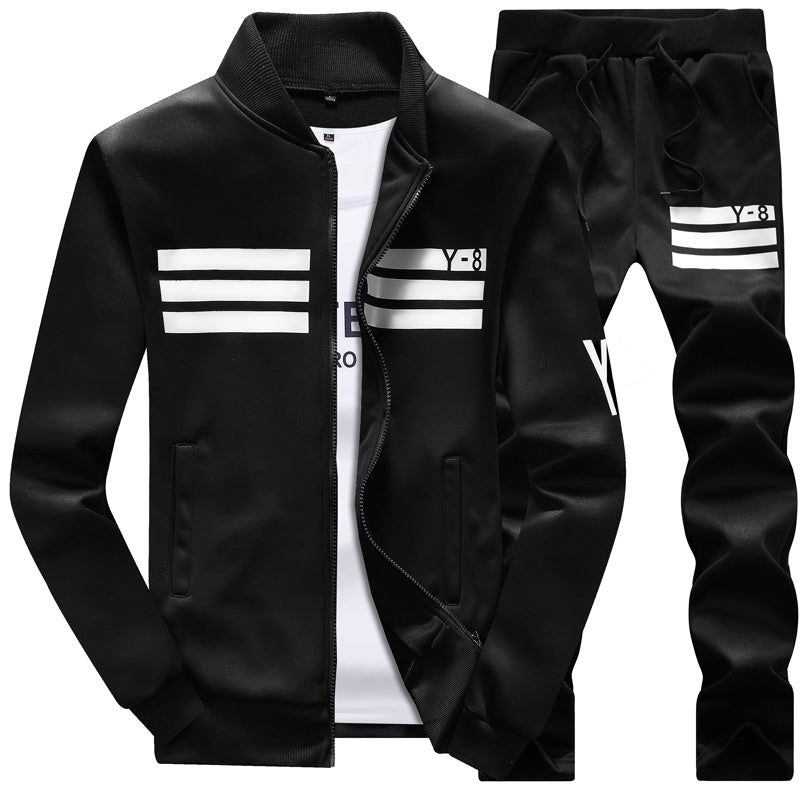 Bolubao New Autumn Men Set Quality Fleece Sweatshirt + Pants Sporting