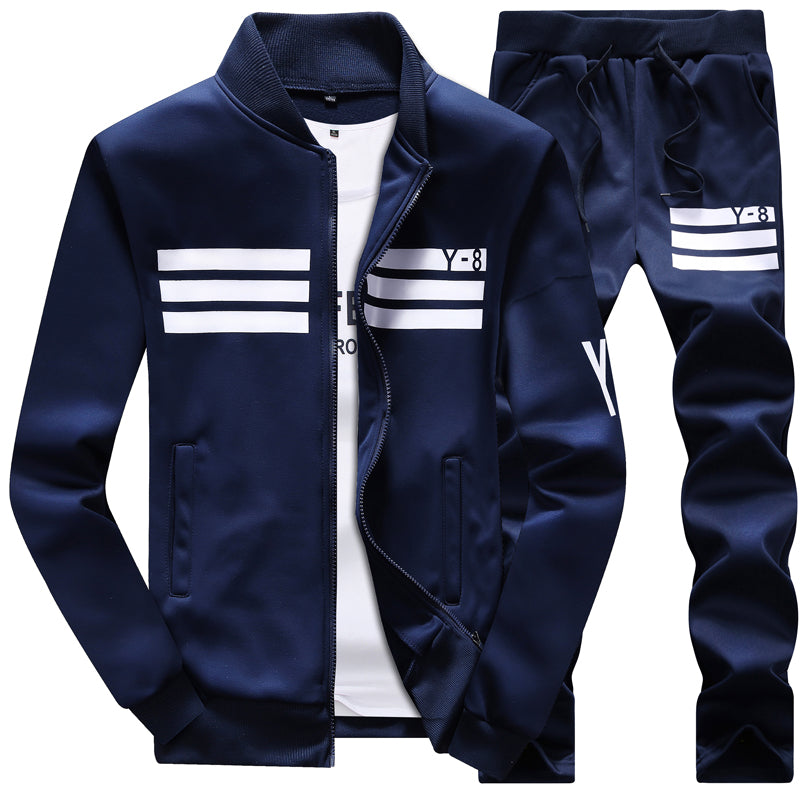 Bolubao New Autumn Men Set Quality Fleece Sweatshirt + Pants Sporting
