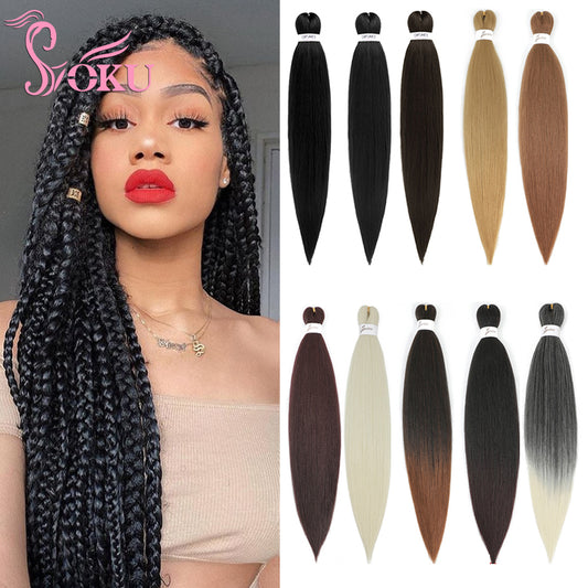 Soku Braiding Hair Pre Stretched Ez Box Braid Hair Synthetic Braids