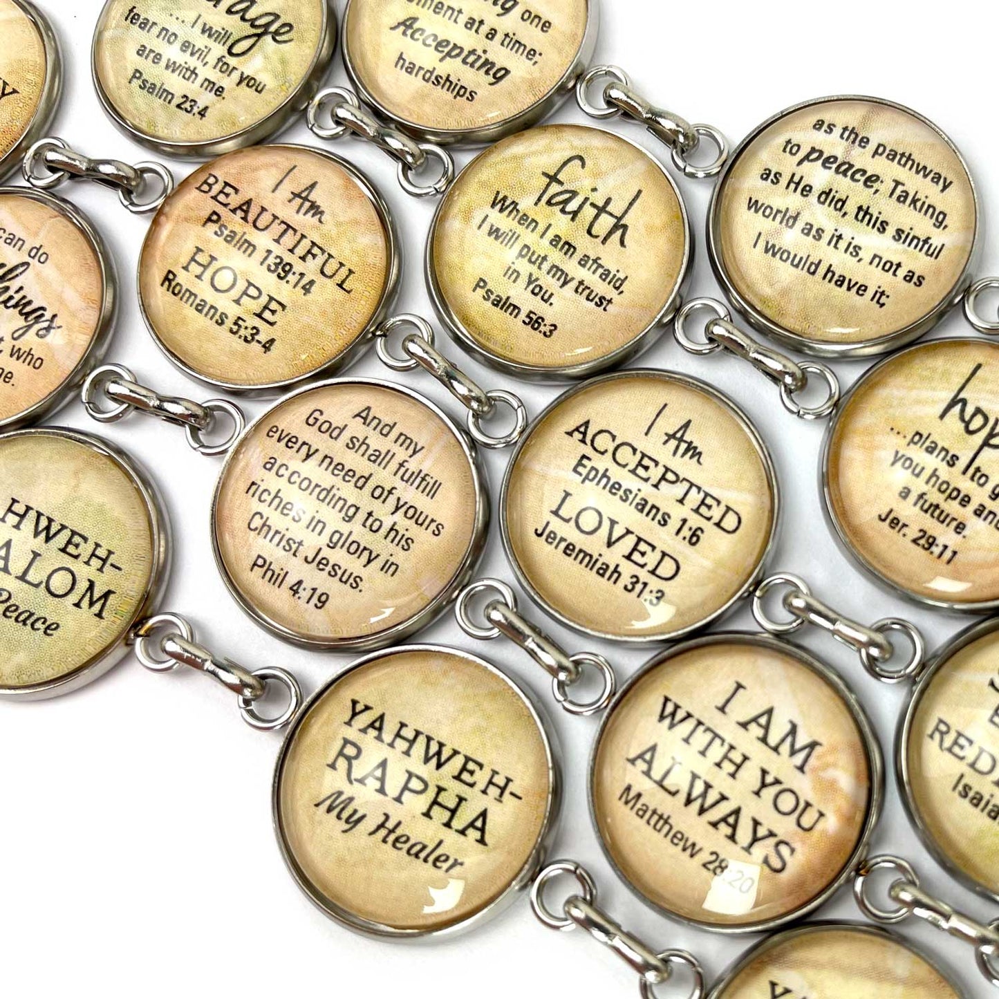 Names of GOD Scripture Bracelets - Stainless Steel Hebrew Religious