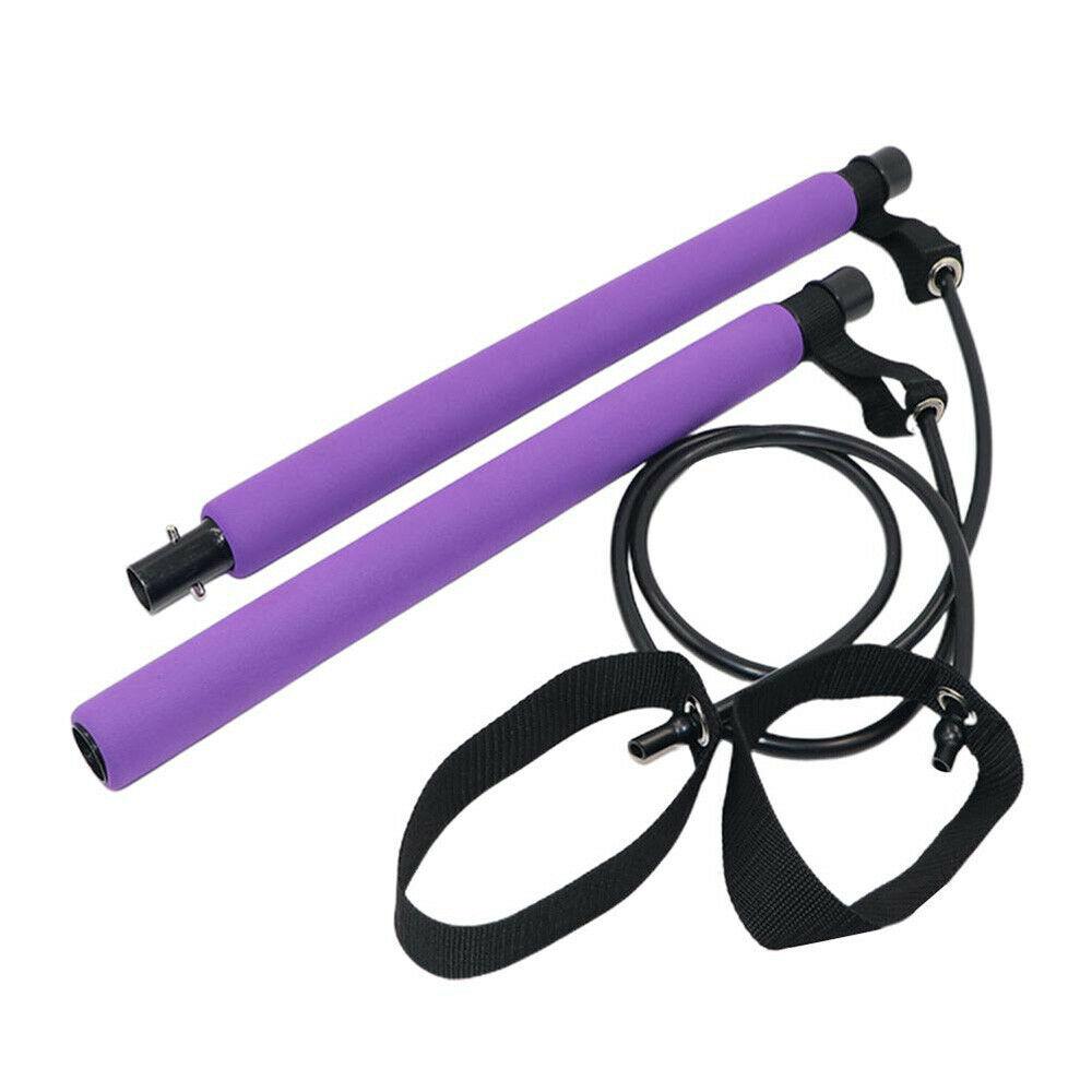 Yoga Pilates Bar Stick Exerciser Pull Rope Gym Workout Pilates Trainer